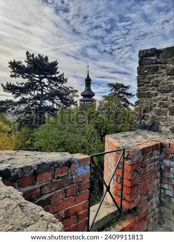 ruins of a castle, fortress, stone buildings