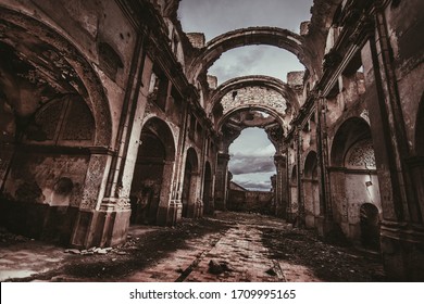 Ruins Church In Old Belchite Rest Of Civil War