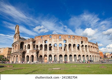 Ruins Of The Colloseum In Rome, Italy