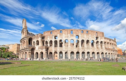 Ruins Of The Colloseum In Rome, Italy