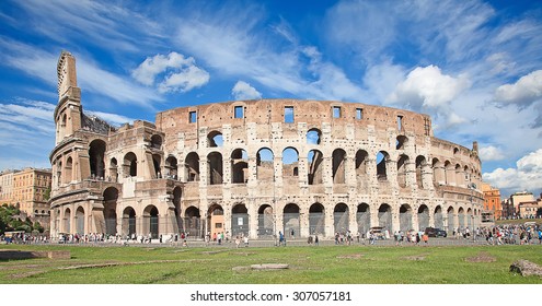 Ruins Of The Colloseum In Rome, Italy