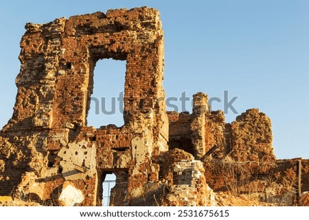 Ruins of the command post of the 138th rifle division, Lyudnikov Island. Monument to the Battle of Stalingrad. Volgograd, Russia, Lower settlement of the Barricades plant.