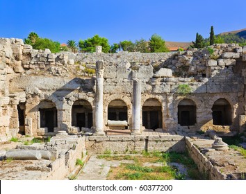 Ruins in Corinth, Greece - archaeology background