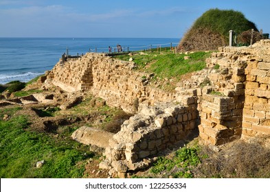 Ruins Of Crusaders Fortress Apollona, Arsuf In Israel