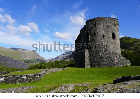 The ruins of Dolbadarn Castle on the edge of Llanberis, Wales