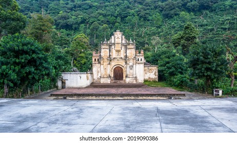 Ruins of the Ermita de la Santa Cruz (Hermitage of the Holy Cross) in the city of Antigua Guatemala, Central America