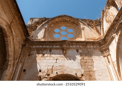 Ruins of the facades, columns, ornaments and interiors of the 13th century Monasterio de Piedra, in Zaragoza - Powered by Shutterstock