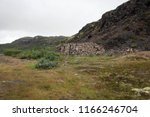 Ruins of German sniper and machine gunner position from Great Patriotic War, Musta Tunturi range, Russia