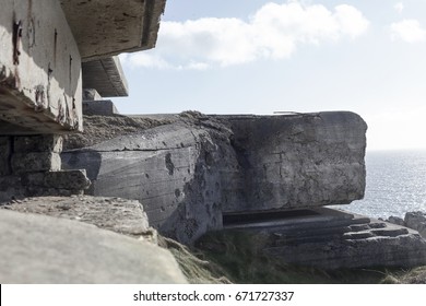 Ruins Of A Giant Bunker Structure In Atlantic Wall In France