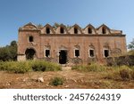 Ruins of the High Church, Upper Church in the abandoned town of Kayaköy, close to Fethiye, Turkey 2022