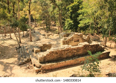 Copán Ruins, Honduras - February 20, 2017: Pyramid At Copan Ruins In Honduras, UNESCO World Heritage Site.