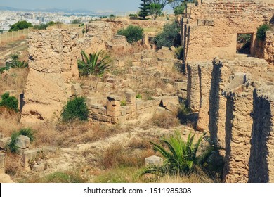 The Ruins Of The House Of Hannibal In Carthage. Place Life Carthaginian Commander Since The Roman Punic Wars.