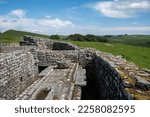 Ruins of Housesteads Roman Fort along the route of Hadrian