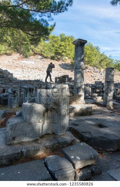 Ruins Ionian City Priene Picturesquely Situated Stock Photo Edit Now 1235580826