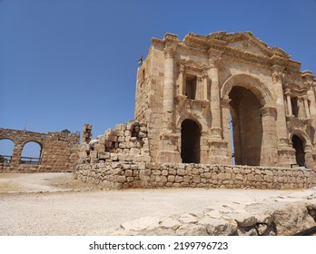 Ruins Of Jerash Or Gerasa, The Ancient Roman City Of The Decapolis. Jordan