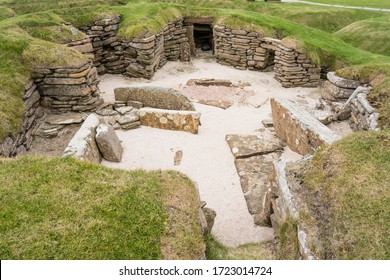 Ruins Of Neolithic Settlement At Skara Brae; Orkney Islands, UK