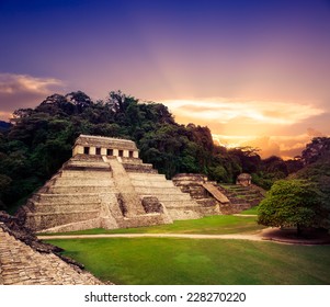 Ruins Of Palenque, Maya City In Chiapas, Mexico