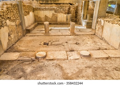 The ruins of Queens Megaron (Royal Apartments) in the ancient Minoan Palace of Phaistos( Festos ).Located at plateau Messara.District of Heraklion.Crete island.Greece.Europe.