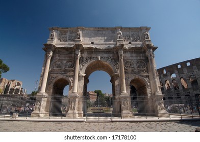 The ruins of Roman forum. Arch of Constantine. Rome, Italy.