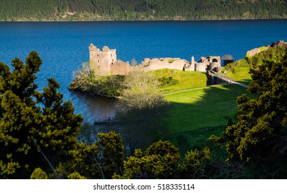 Ruins Of Scotland Urquhart Castle Near Loch Ness