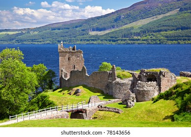 Ruins Of Scotland Urquhart Castle Near Loch Ness Like