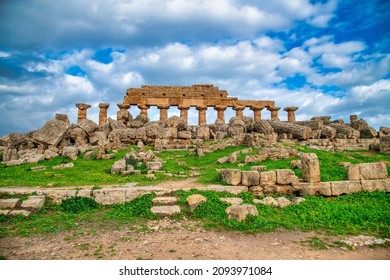 Ruins in Selinunte, archaeological site and ancient greek town in Sicily, Italy