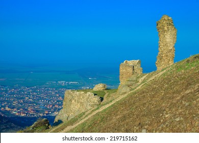 The ruins of Siria medieval fortress from Arad county in Romania