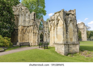 Ruins Of St Marys Abbey, York, Yorshire, England, UK, United Kingdom, Europe