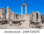 The ruins of the Temple of Apollo at Didyma ancient greek city. Didyma is located in modern Didim city in Aydin Province, Turkey.