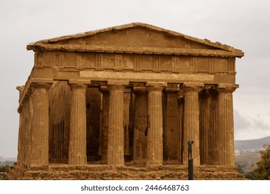 The ruins of Temple of Concordia, Valey of temples, Agrigento, Sicily, Italy