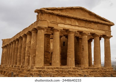 The ruins of Temple of Concordia, Valey of temples, Agrigento, Sicily, Italy