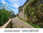 Ruins of the Tour de Ganne ("Ganne Tower") in Grez-sur-Loing, built by Louis VI the fat in 1127 in the French department of Seine et Marne, Paris Region, France