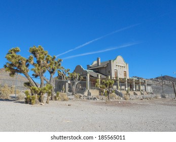 Ruins of the train station in the ghost town of Rhyolite in Death Valley Nevada USA