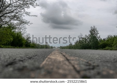 Ruins of underground airbase Zeljava, Bihac. Runway. Former military airfield on the border between Bosnia and Herzegovina and Croatia.