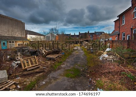 ruins of a very heavily polluted industrial factory, place was known as one of the most polluted towns in Europe 