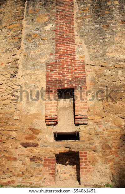 Ruins Very Old Fireplace Oven Mission Stock Photo Edit Now 554061451