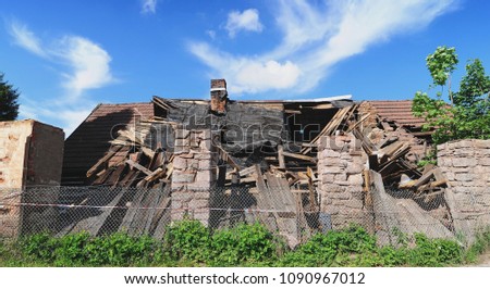Ruins of village house