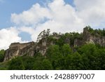 Ruins of Wolfsberg Castle in village Wolfsberg near Obertrubach in Franconian Switzerland, Germany