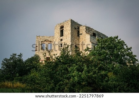 Ruins of XIV-th century castle built of limestone in Kazimierz Dolny in Poland