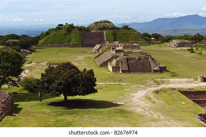 The Ruins Of The Zapotec City Of Monte Alban, Oaxaca, Mexico.