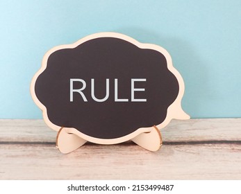 RULE rule words, blackboard frame, card in callout
