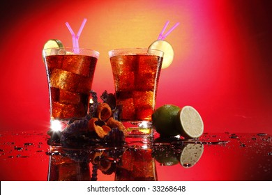 Rum And Coke - Cuba Libre - With Exotic Chips