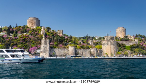 Rumelian Castle in Bosphorus Strait Coast of Istanbul City, Turkey