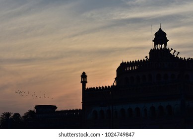 Rumi Gate Lucknow Silhouette  Background, India