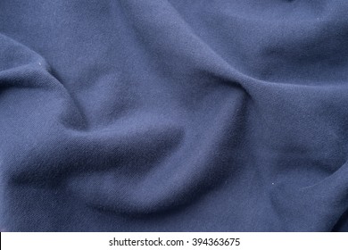 Rumpled Blue Soft Cotton Fabric Swatch.