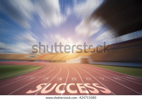  Run Track To Success and sign which symbol\
success. Concept for success.