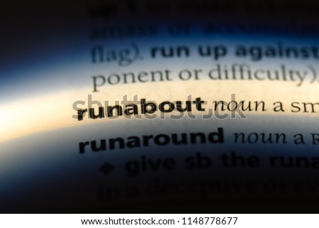 runabout word in a dictionary. runabout concept.