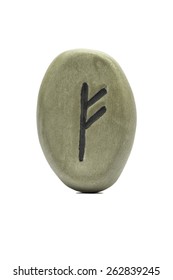 Rune (Fehu) isolated on white background