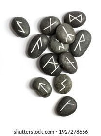 Rune Stones On White Background