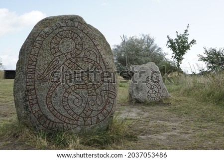 Runestone in Sweden. Written by Vikings a thousand years ago.